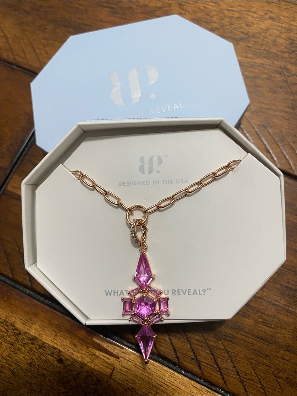 Bomb Party OG Originals Necklace - Lab Created Pink Sapphire - Rose Gold Plating